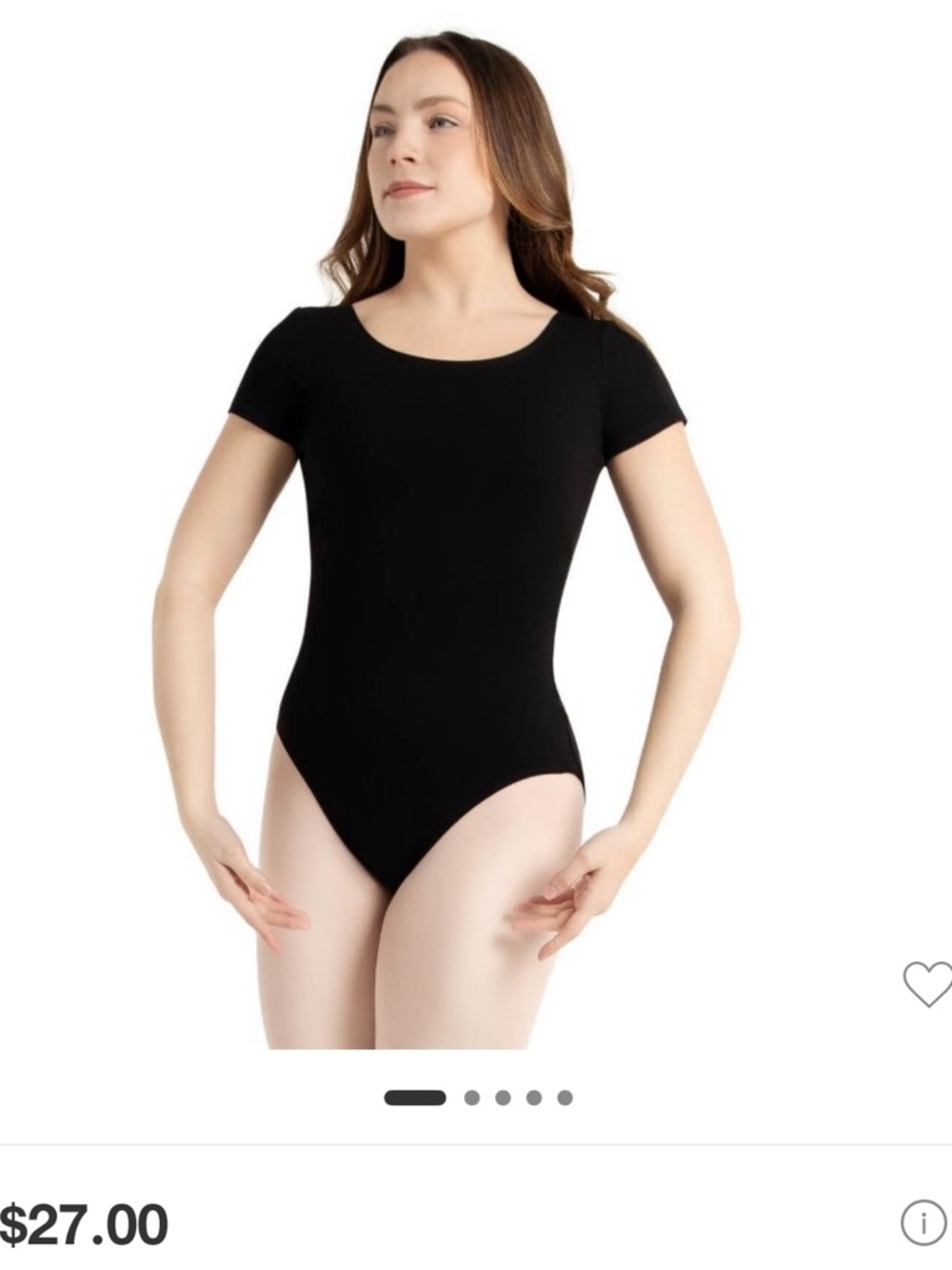 Capezio Black Short Sleeve Dance Leotard